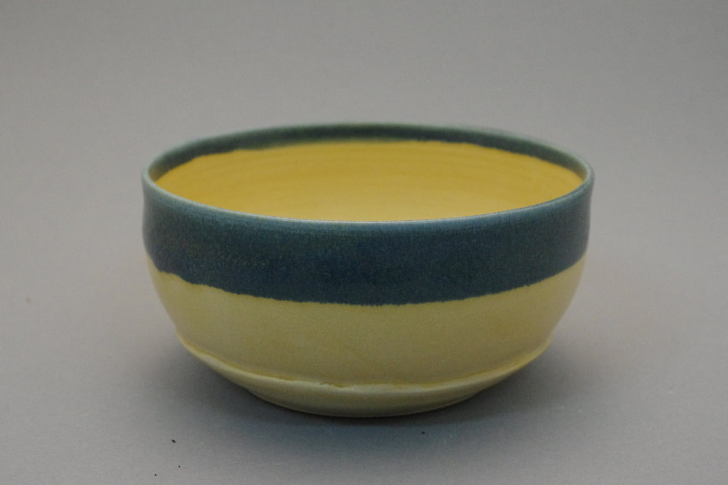 Yellow Bowl with Blue Rim