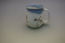 Load image into Gallery viewer, Hand Drawn and Painted Porcelain Mugs with blue accesnt
